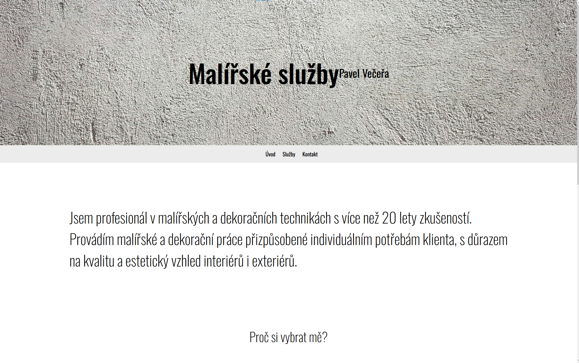 Malířské služby website preview